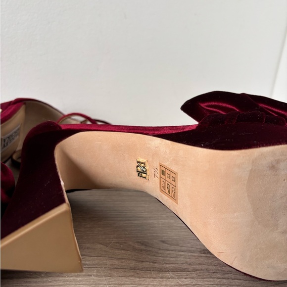 Badgley Mischka Platform Sandals Red Velvet Alora II Borvel Sz 7.5 US New❤️ - Picture 7 of 8
